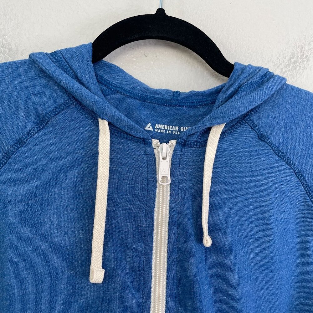 NEW American Giant Womens Medium Blue Lightweight Full Zip Essential Blue Jacket - Picture 5 of 11